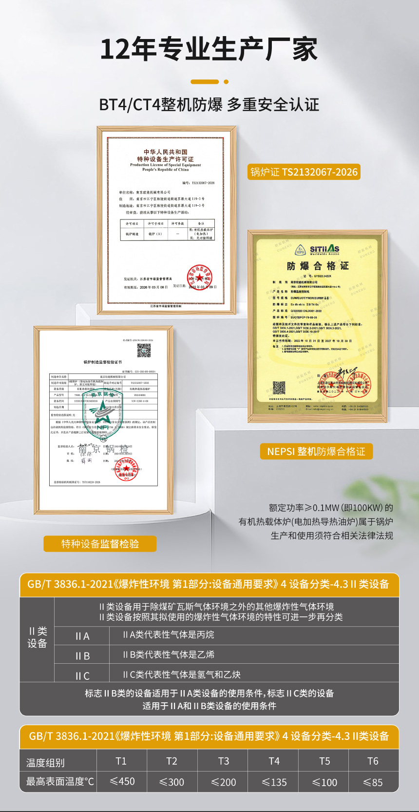 ExdbⅡBT4Gb防爆導(dǎo)熱油爐